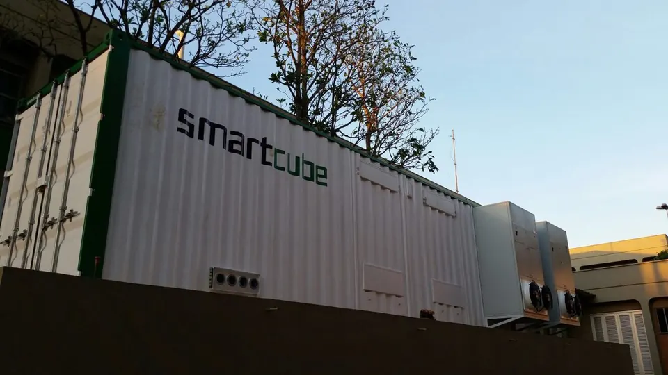 Контейнерный модуль SmartCube; фотография иллюстрирует один пример заводского модульного исполнения.